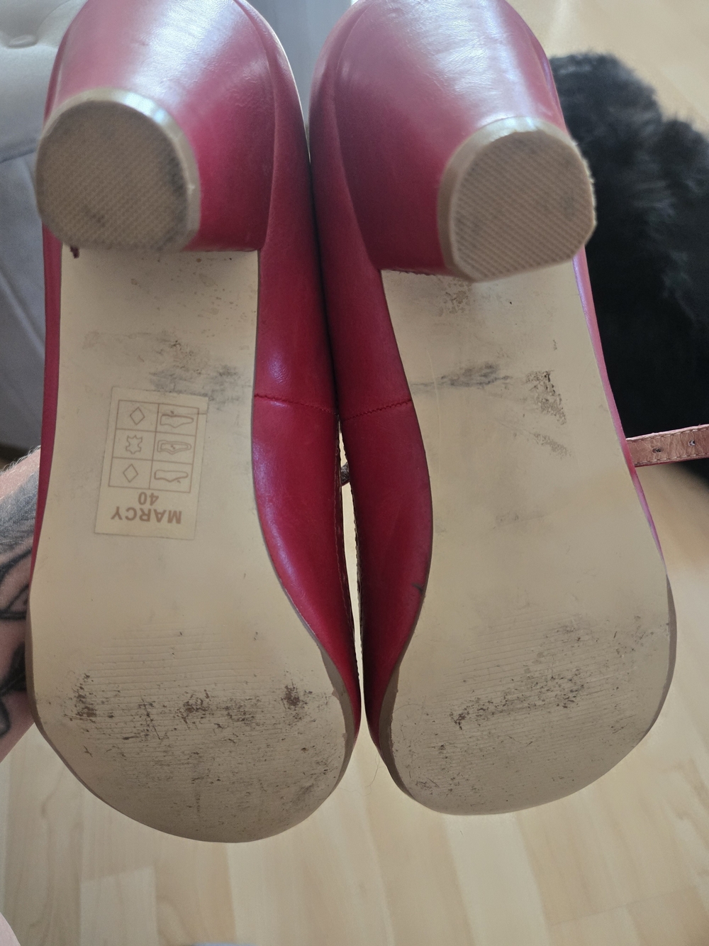 Chelsea Crew Women's Red Mary Jane Heels - Picture 2 of 5